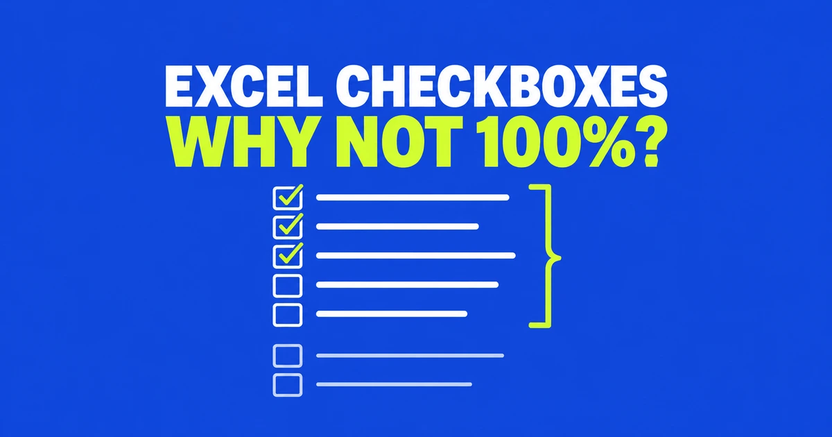Count checked boxes in Excel and calculate task completion