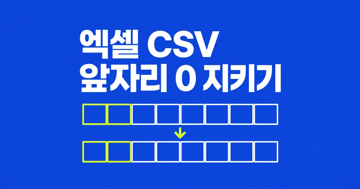 엑셀 CSV에서 앞자리 0과 긴 번호를 지키는 가져오기 방법