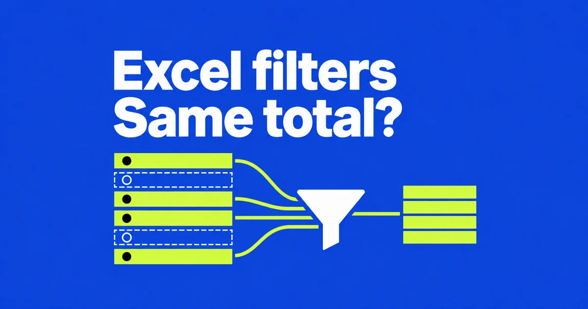 Why does my Excel total stay the same after filtering?