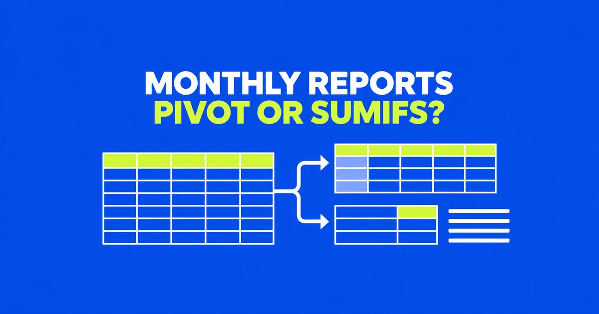 PivotTable or SUMIFS for a monthly Excel report?