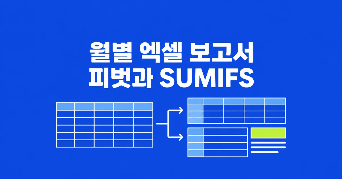 엑셀 월별 보고서, 피벗테이블과 SUMIFS 중 무엇을 쓸까