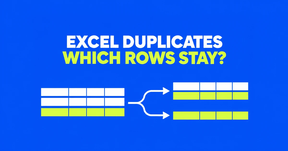 Keep the right rows when removing Excel duplicates
