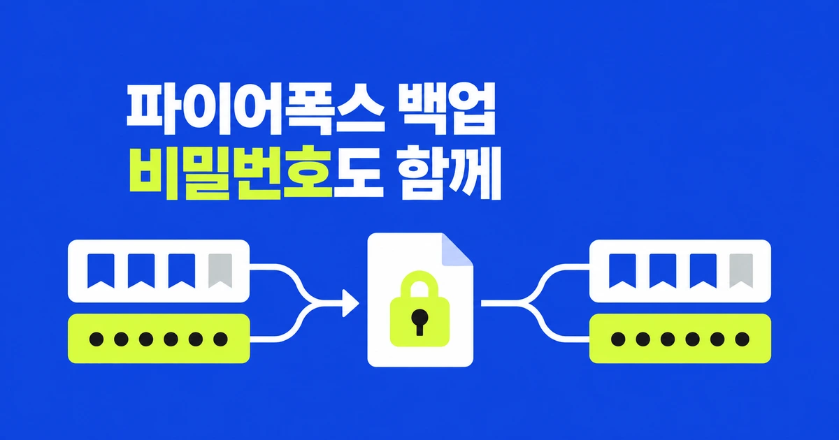 파이어폭스 백업, 북마크와 비밀번호를 함께 옮기는 법