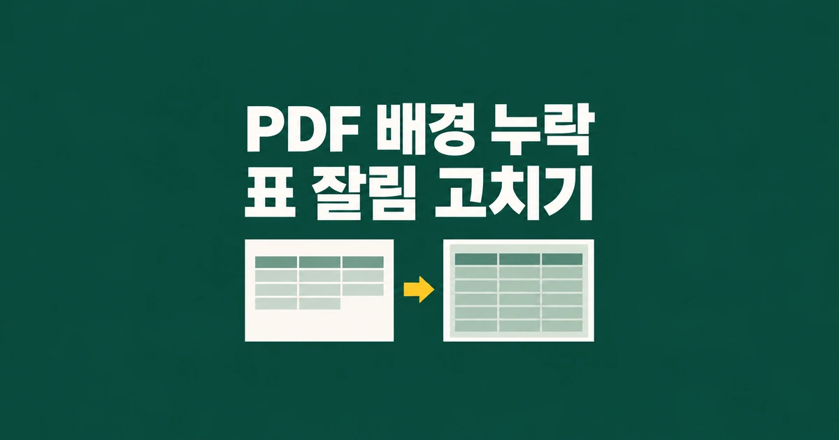 파이어폭스 PDF 저장에서 배경이 빠지거나 표가 잘릴 때