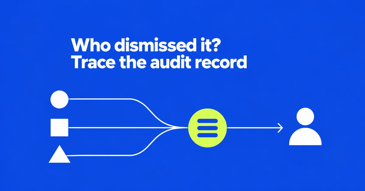Who Dismissed a GitHub Code Quality Finding? Find the Audit Record