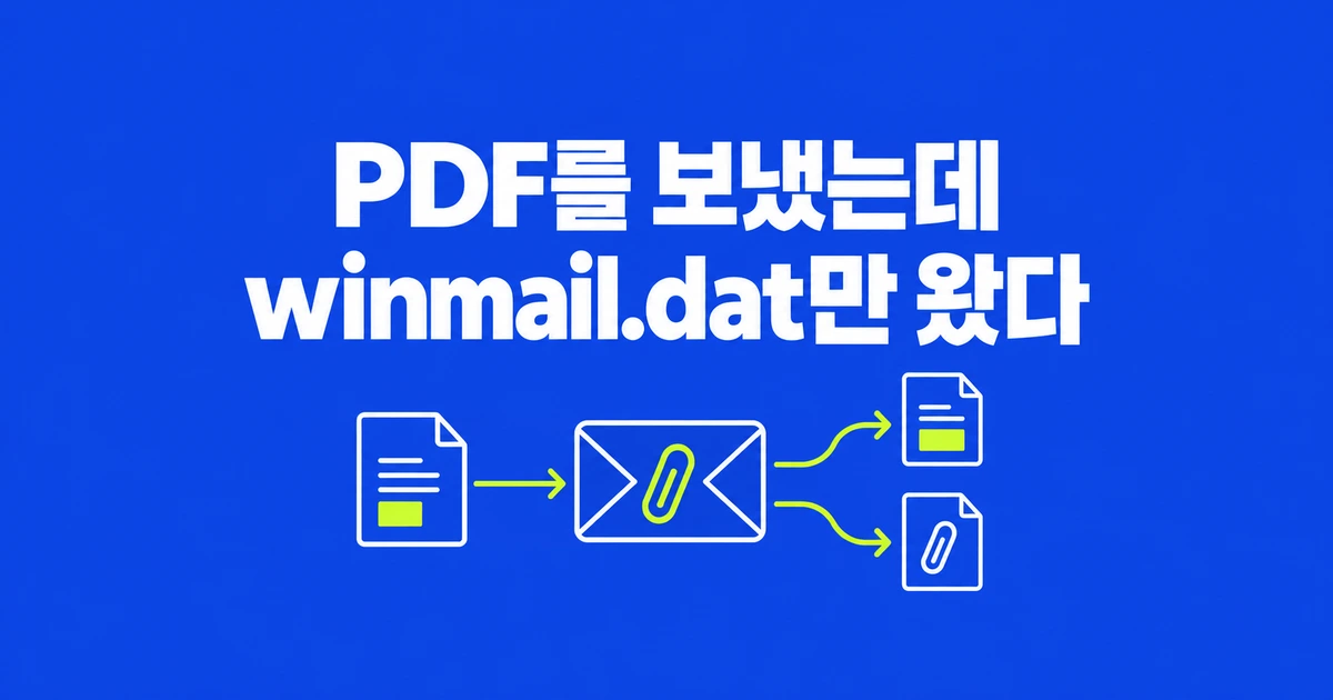 PDF를 보냈는데 상대는 winmail.dat만 받았다